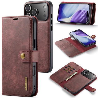 DG.MING for iPhone 17 Pro Max Case Detachable Split Leather Phone Cover