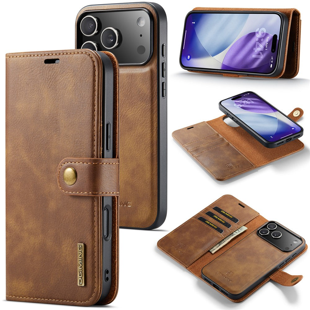 DG.MING for iPhone 17 Pro Max Case Detachable Split Leather Phone Cover