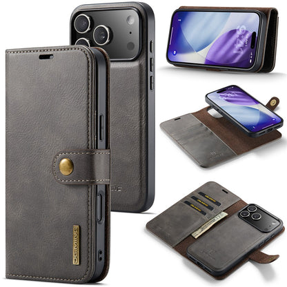 DG.MING for iPhone 17 Pro Max Case Detachable Split Leather Phone Cover