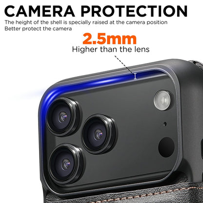 SUTENI Q-05 For iPhone 17 Pro Wallet Case 2 in 1 Detachable Leather Flip Phone Cover with Stand