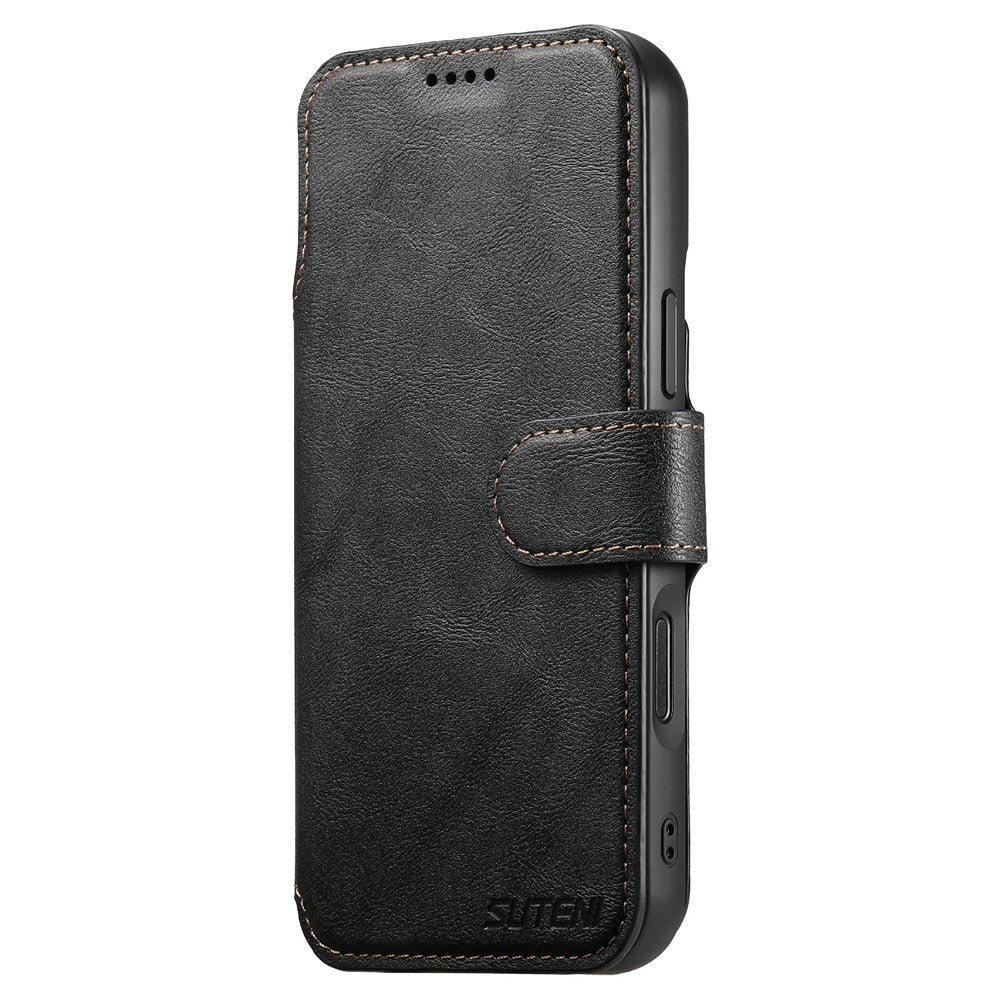SUTENI Q-05 For iPhone 17 Pro Wallet Case 2 in 1 Detachable Leather Flip Phone Cover with Stand