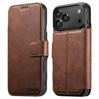 SUTENI Q-05 For iPhone 17 Pro Wallet Case 2 in 1 Detachable Leather Flip Phone Cover with Stand