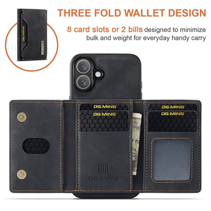 DG.MING M2 Series for iPhone 17 Case PU + PC + TPU Phone Cover Detachable Wallet