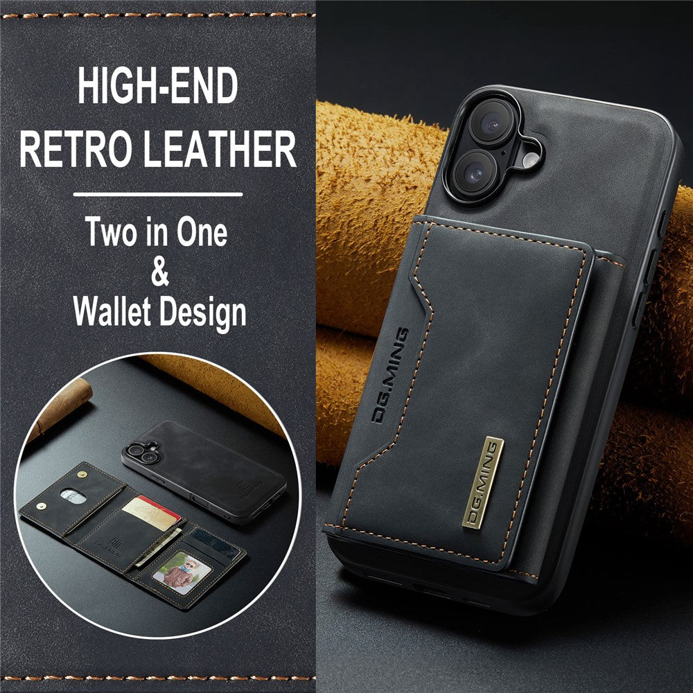 DG.MING M2 Series for iPhone 17 Case PU + PC + TPU Phone Cover Detachable Wallet