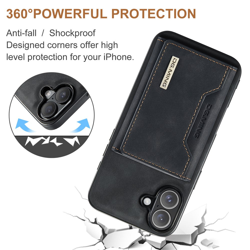 DG.MING M2 Series for iPhone 17 Case PU + PC + TPU Phone Cover Detachable Wallet