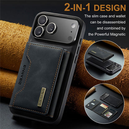 DG.MING M2 Series for iPhone 17 Pro Case PU + PC + TPU Phone Cover Detachable Wallet