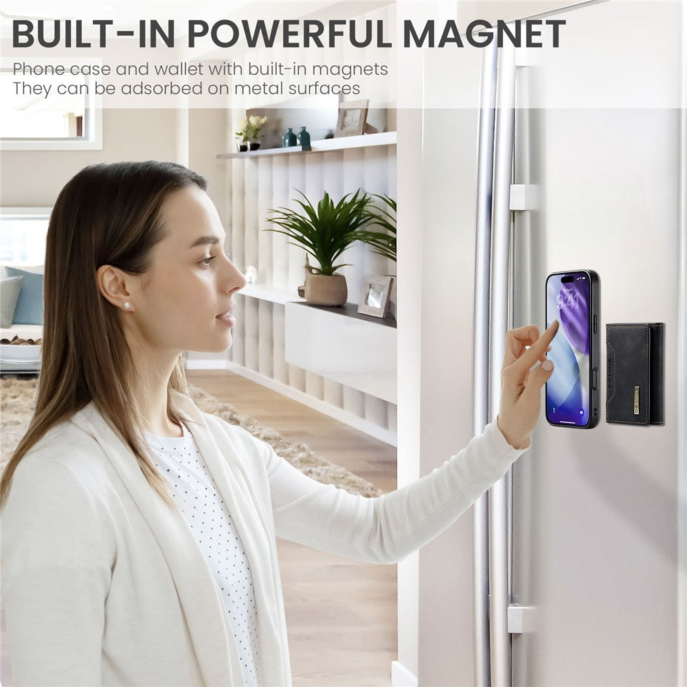 DG.MING M2 Series for iPhone 17 Pro Max Case PU + PC + TPU Phone Cover Detachable Wallet