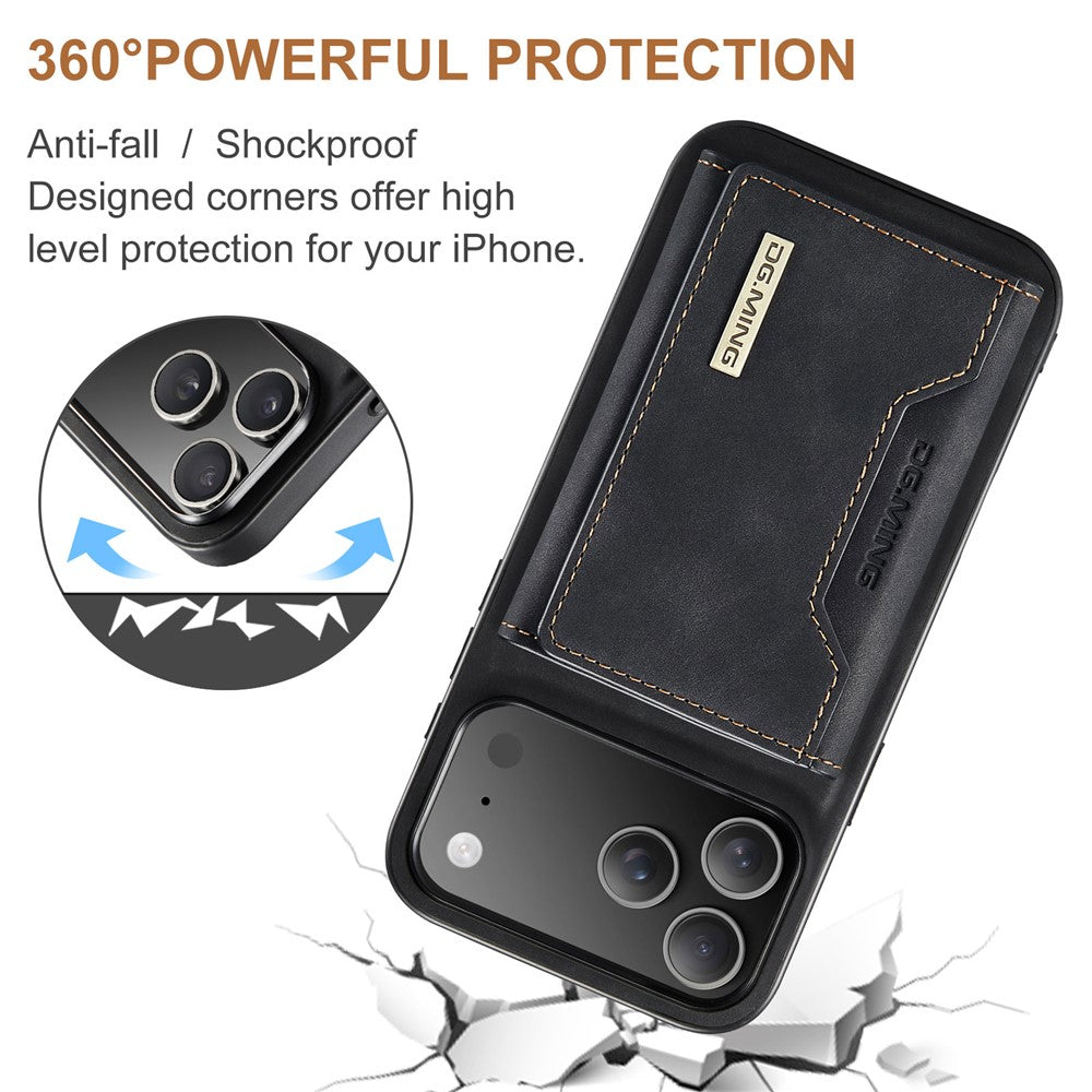 DG.MING M2 Series for iPhone 17 Pro Max Case PU + PC + TPU Phone Cover Detachable Wallet