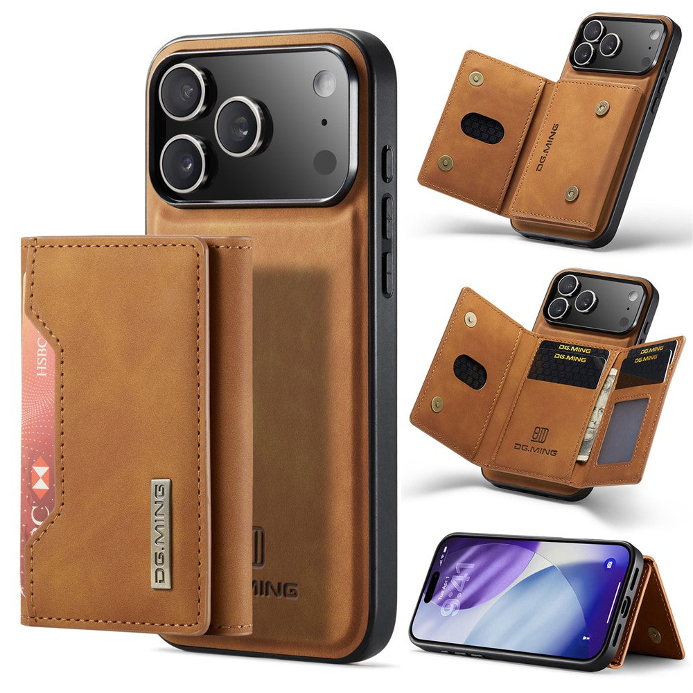 DG.MING M2 Series for iPhone 17 Pro Max Case PU + PC + TPU Phone Cover Detachable Wallet