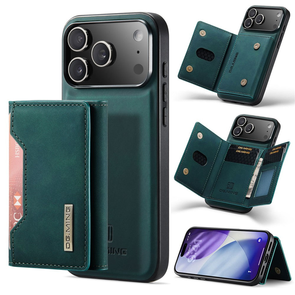 DG.MING M2 Series for iPhone 17 Pro Max Case PU + PC + TPU Phone Cover Detachable Wallet