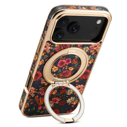 A22 For iPhone 17 Pro Max Case Compatible with MagSafe Kickstand Electroplated Floral Phone Cover