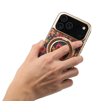 A22 For iPhone 17 Pro Max Case Compatible with MagSafe Kickstand Electroplated Floral Phone Cover