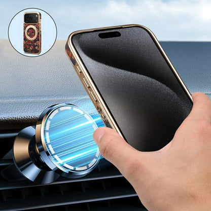 A22 For iPhone 17 Pro Max Case Compatible with MagSafe Kickstand Electroplated Floral Phone Cover