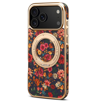 A22 For iPhone 17 Pro Case Compatible with MagSafe Kickstand Electroplated Floral Phone Cover