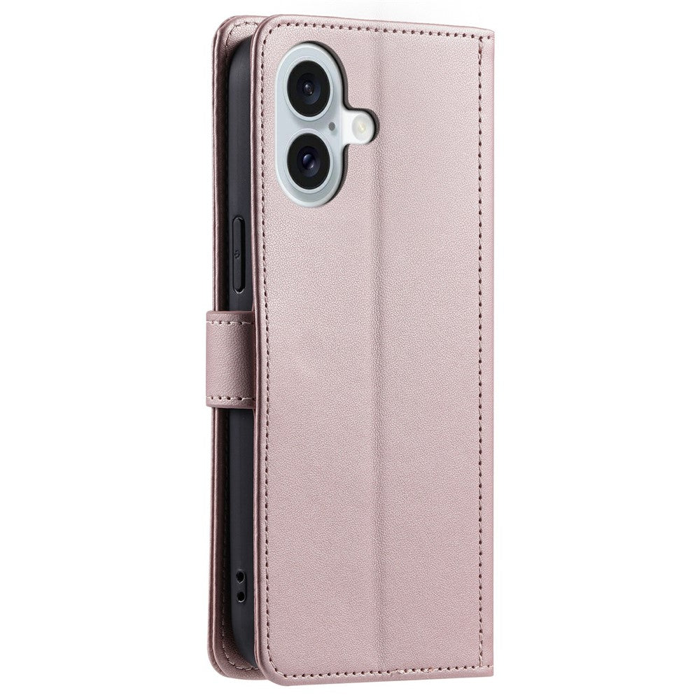 For iPhone 17 Case Wallet Rhombus Grid PU Leather Phone Cover with Shoulder Strap / Wrist Strap