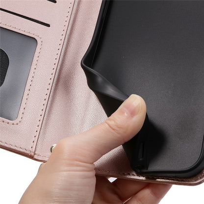 For iPhone 17 Case Wallet Rhombus Grid PU Leather Phone Cover with Shoulder Strap / Wrist Strap