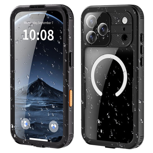 SHELLBOX For iPhone 17 Pro Max IP68 Waterproof Case Compatible with MagSafe Clear Phone Cover