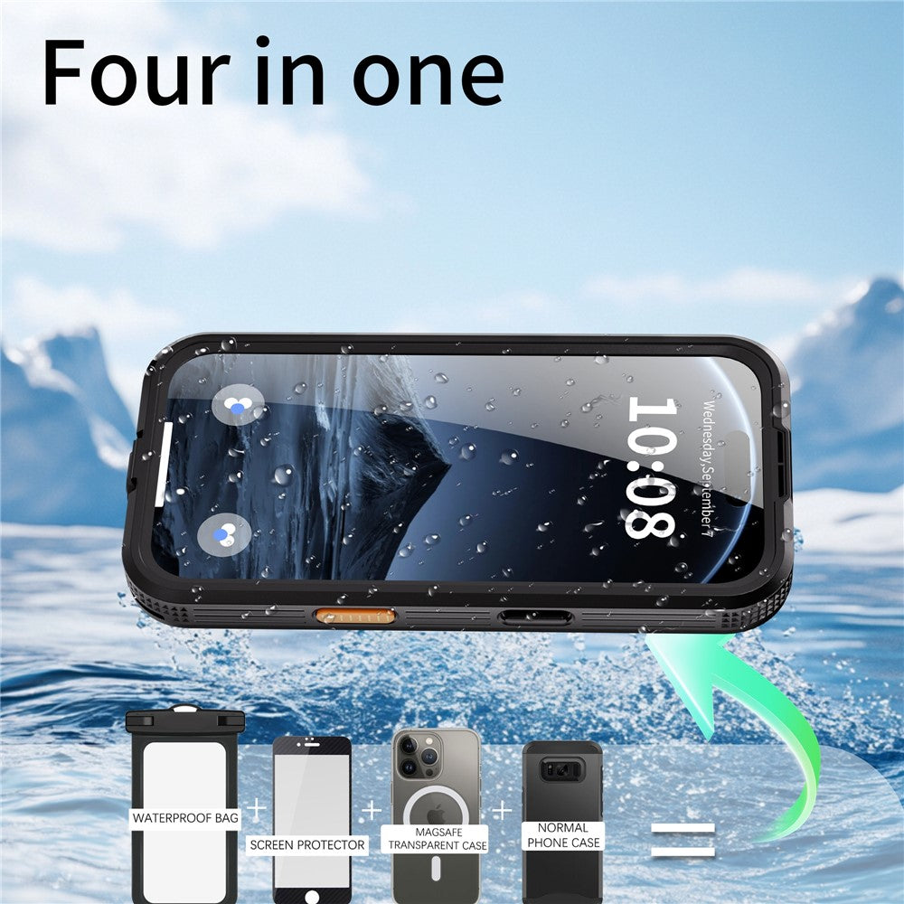 SHELLBOX For iPhone 17 Pro Max IP68 Waterproof Case Compatible with MagSafe Clear Phone Cover