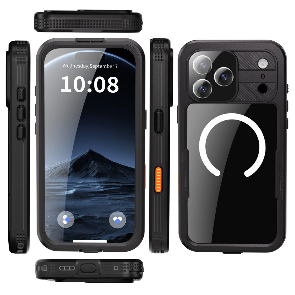 SHELLBOX For iPhone 17 Pro Max IP68 Waterproof Case Compatible with MagSafe Clear Phone Cover