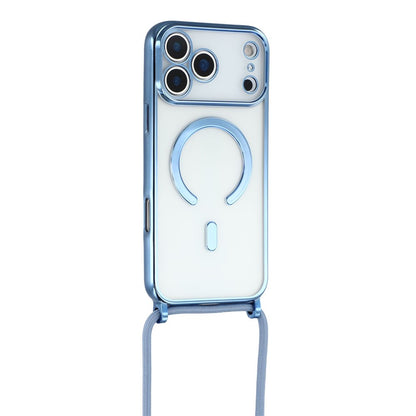 For iPhone 17 Pro Case Compatible with MagSafe Electroplating Edge TPU Phone Cover with Shoulder Strap
