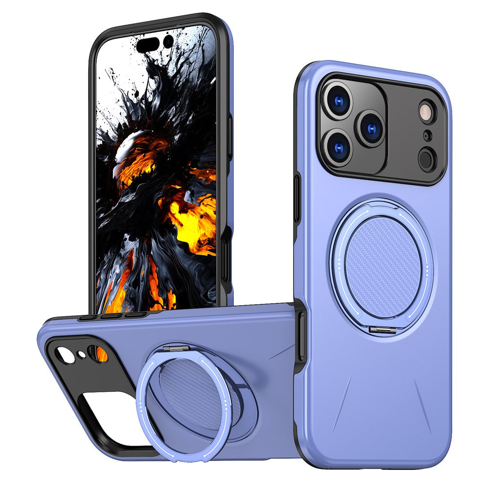 For iPhone 17 Pro Magnetic Case Rotating Kickstand TPU + PC Phone Cover