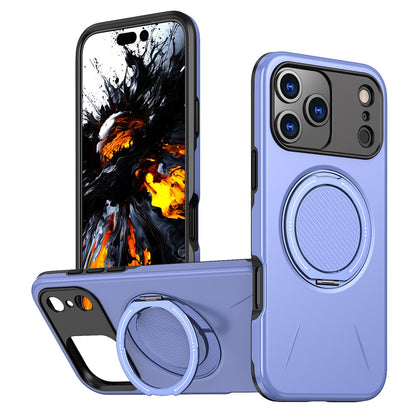 For iPhone 17 Pro Magnetic Case Rotating Kickstand TPU + PC Phone Cover