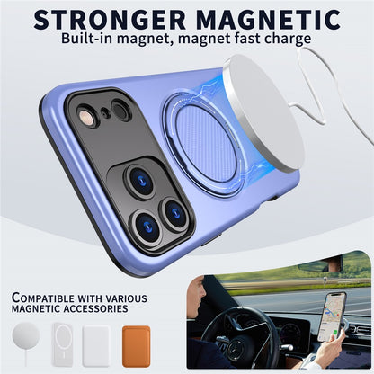 For iPhone 17 Pro Magnetic Case Rotating Kickstand TPU + PC Phone Cover