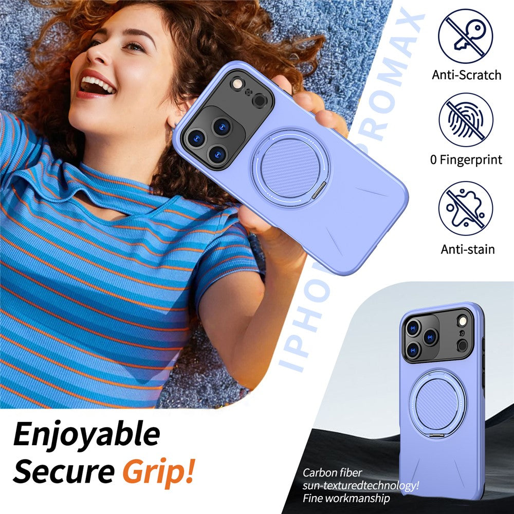 For iPhone 17 Pro Magnetic Case Rotating Kickstand TPU + PC Phone Cover