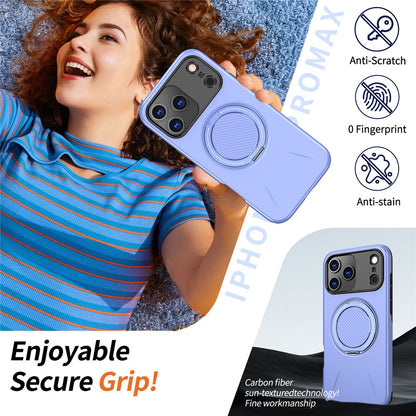 For iPhone 17 Pro Magnetic Case Rotating Kickstand TPU + PC Phone Cover