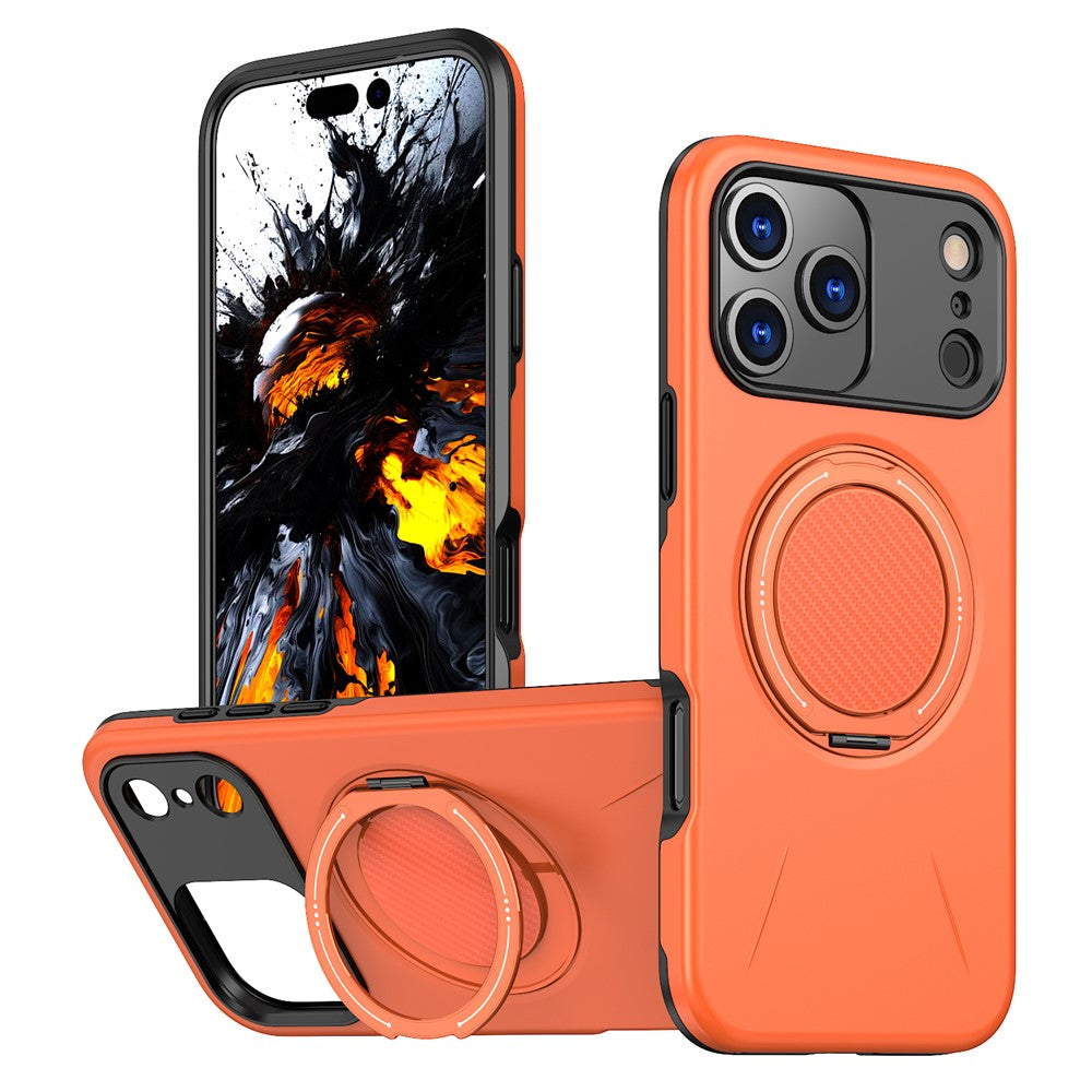 For iPhone 17 Pro Magnetic Case Rotating Kickstand TPU + PC Phone Cover