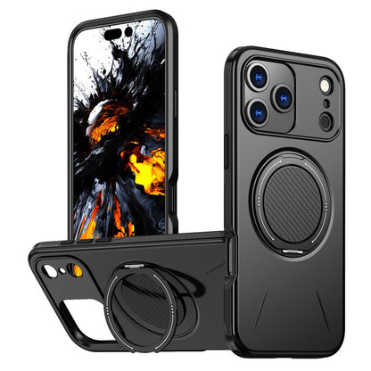 For iPhone 17 Pro Magnetic Case Rotating Kickstand TPU + PC Phone Cover