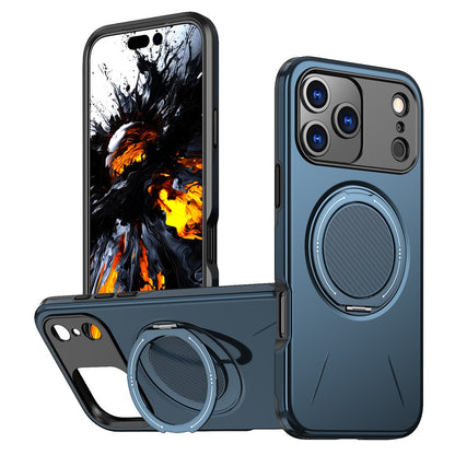For iPhone 17 Pro Magnetic Case Rotating Kickstand TPU + PC Phone Cover