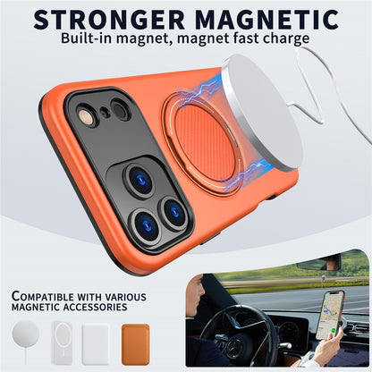 For iPhone 17 Pro Max Magnetic Case Rotating Kickstand TPU + PC Phone Cover