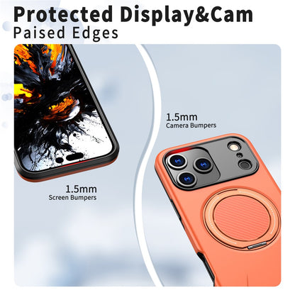 For iPhone 17 Pro Max Magnetic Case Rotating Kickstand TPU + PC Phone Cover