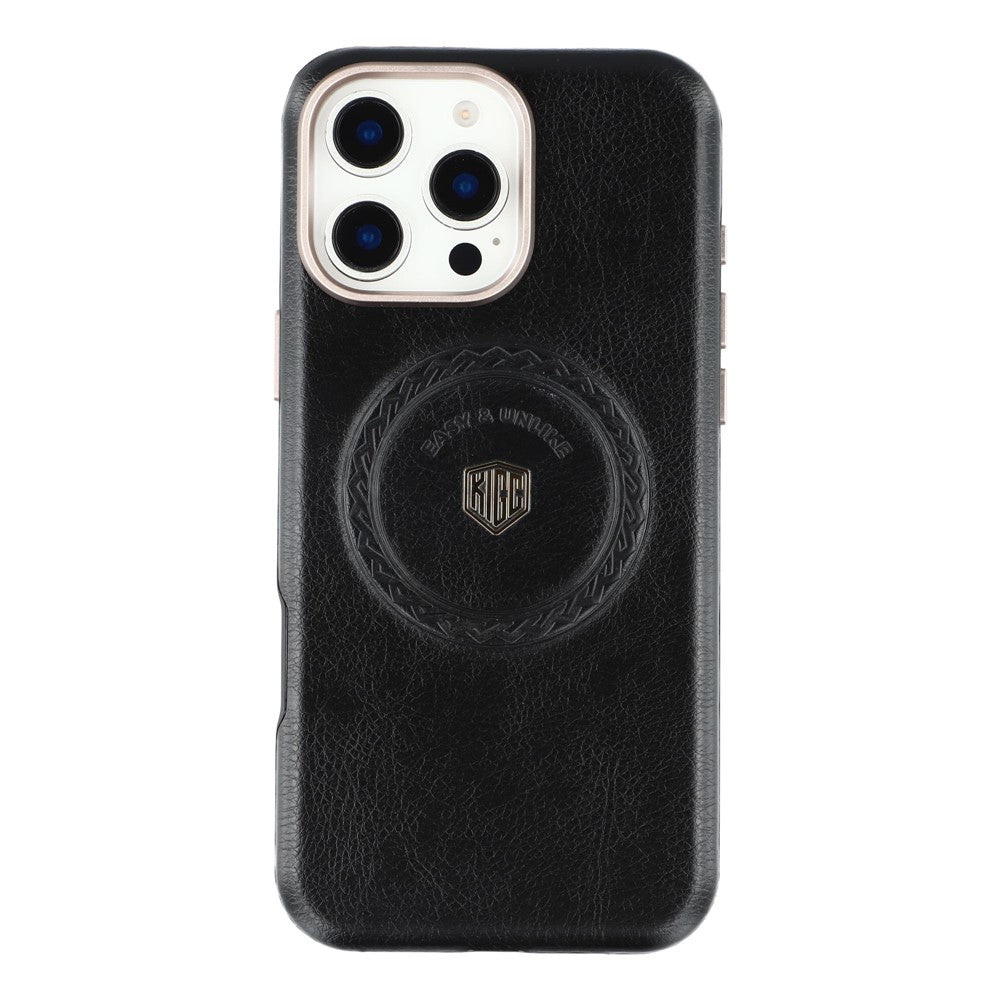 KIGC For iPhone 16 Pro Max Case Compatible with MagSafe PU Leather TPU Phone Back Cover