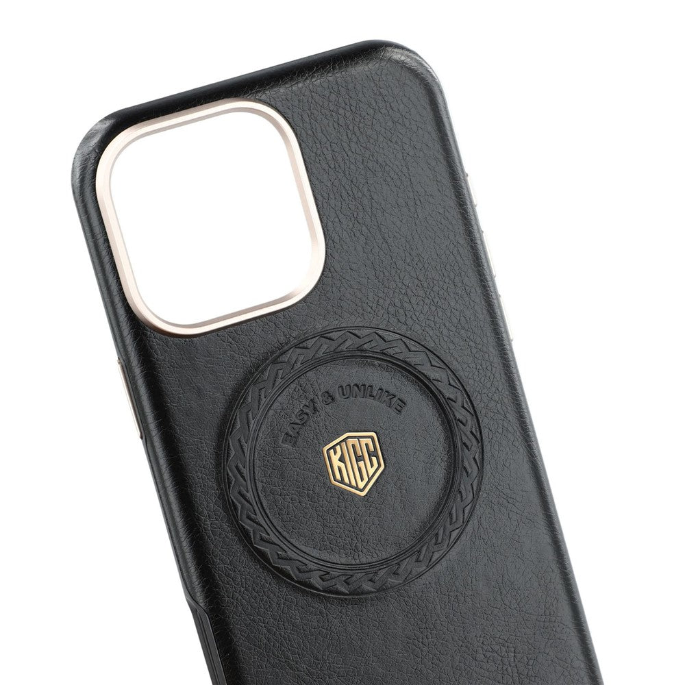 KIGC For iPhone 16 Pro Max Case Compatible with MagSafe PU Leather TPU Phone Back Cover