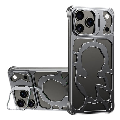 Auspicious Cloud Series For iPhone 17 Pro Hollow Case Aluminum Alloy Kickstand Magnetic Phone Cover