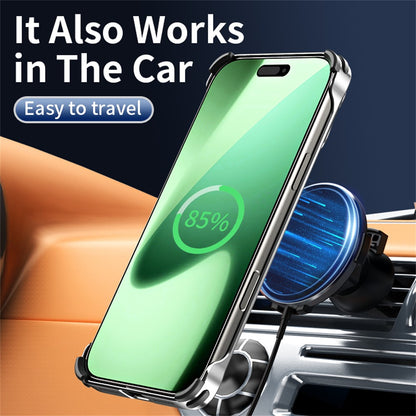 Auspicious Cloud Series For iPhone 17 Pro Hollow Case Aluminum Alloy Kickstand Magnetic Phone Cover