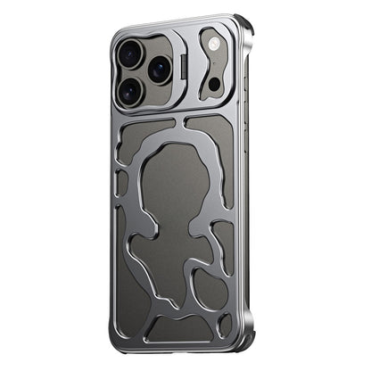 Auspicious Cloud Series For iPhone 17 Pro Hollow Case Aluminum Alloy Kickstand Magnetic Phone Cover
