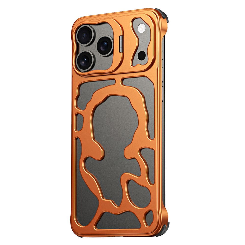 Auspicious Cloud Series For iPhone 17 Pro Hollow Case Aluminum Alloy Kickstand Magnetic Phone Cover