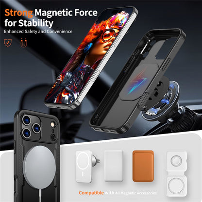 For iPhone 17 Pro Case Compatible with MagSafe TPU + PC Kickstand Phone Cover