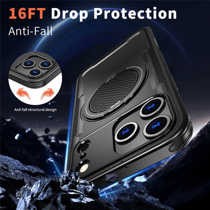 For iPhone 17 Pro Case Compatible with MagSafe TPU + PC Kickstand Phone Cover