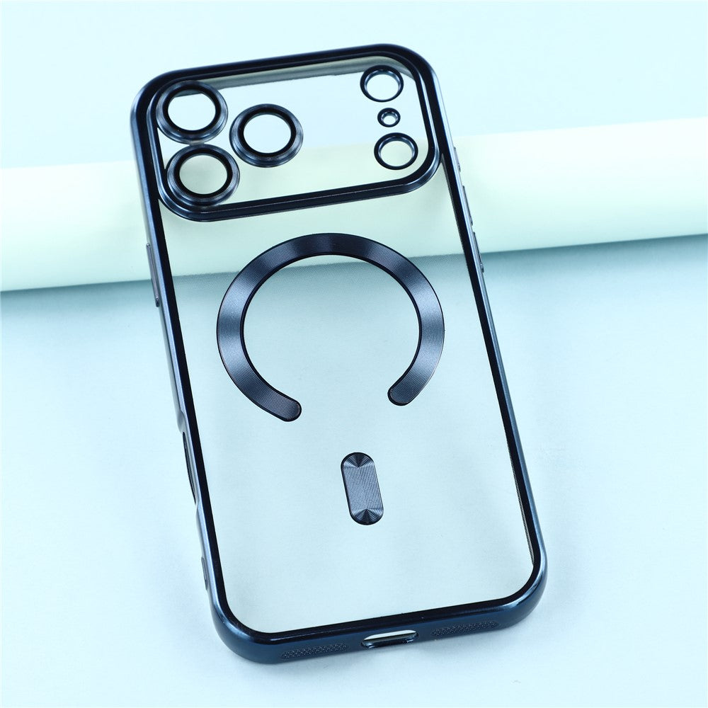 For iPhone 17 Pro Case Compatible with MagSafe Electroplated TPU Phone Cover with Lens Film