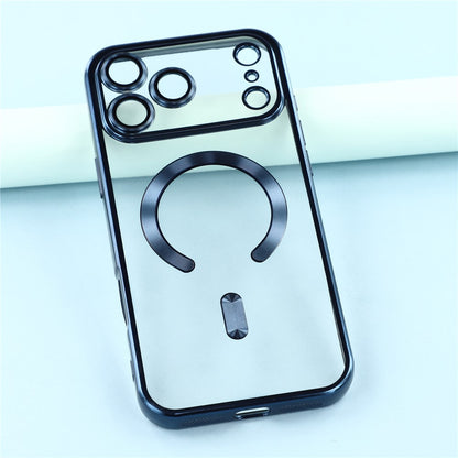 For iPhone 17 Pro Case Compatible with MagSafe Electroplated TPU Phone Cover with Lens Film