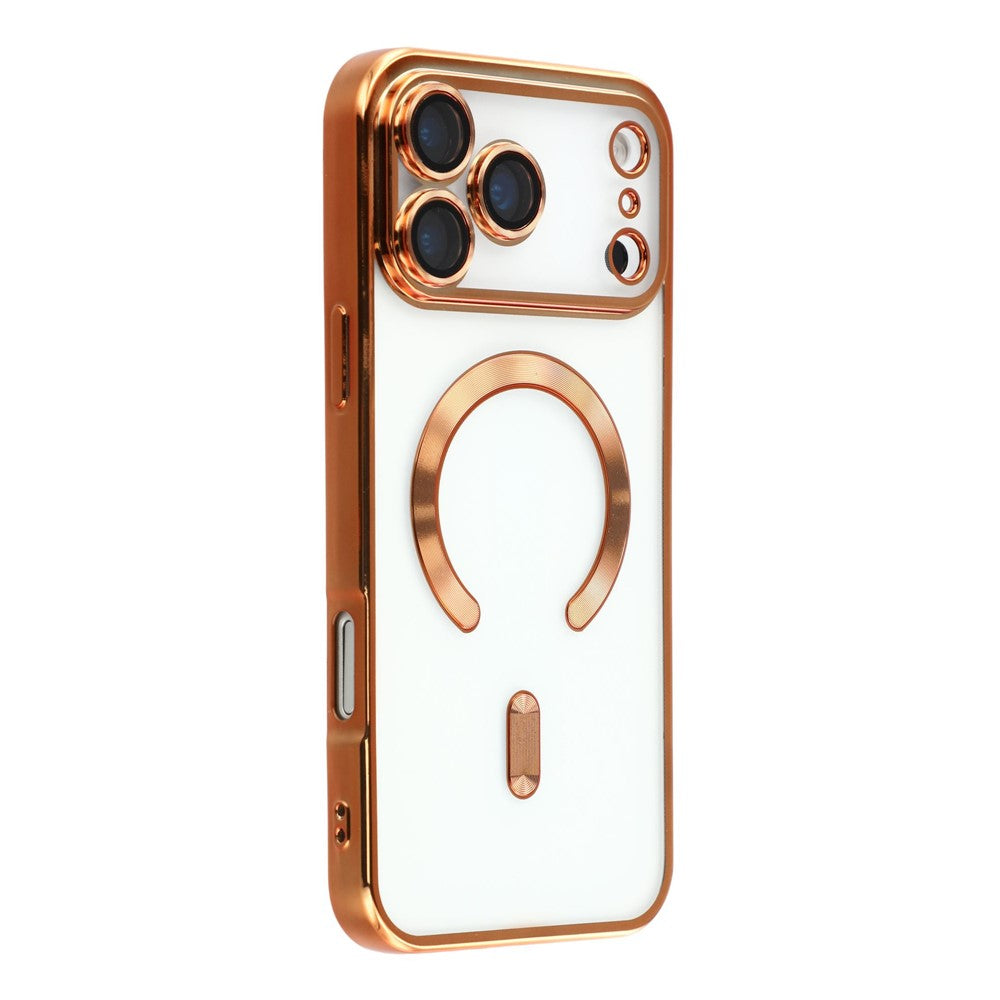 For iPhone 17 Pro Case Compatible with MagSafe Electroplated TPU Phone Cover with Lens Film