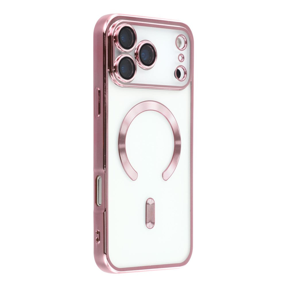For iPhone 17 Pro Case Compatible with MagSafe Electroplated TPU Phone Cover with Lens Film
