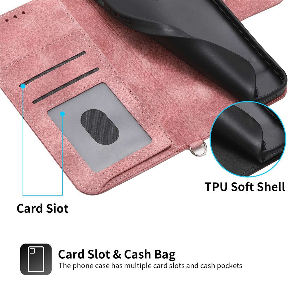 Skin-touch Imprinted Flowers Pattern Leather Case for iPhone 14 Pro Max, Stand Wallet Multiple Card Slots Phone Cover with Wrist Strap and Shoulder Strap