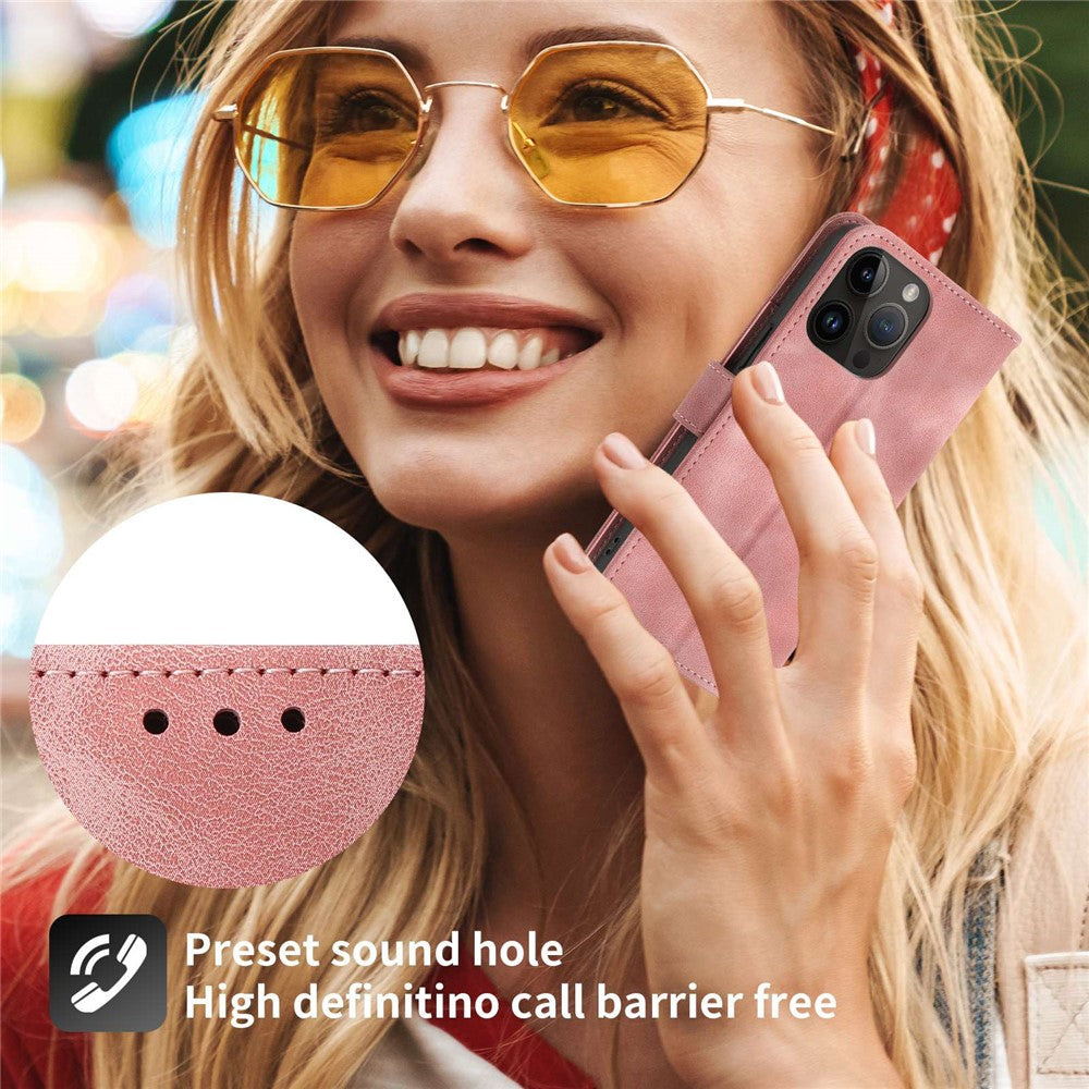 Skin-touch Imprinted Flowers Pattern Leather Case for iPhone 14 Pro Max, Stand Wallet Multiple Card Slots Phone Cover with Wrist Strap and Shoulder Strap