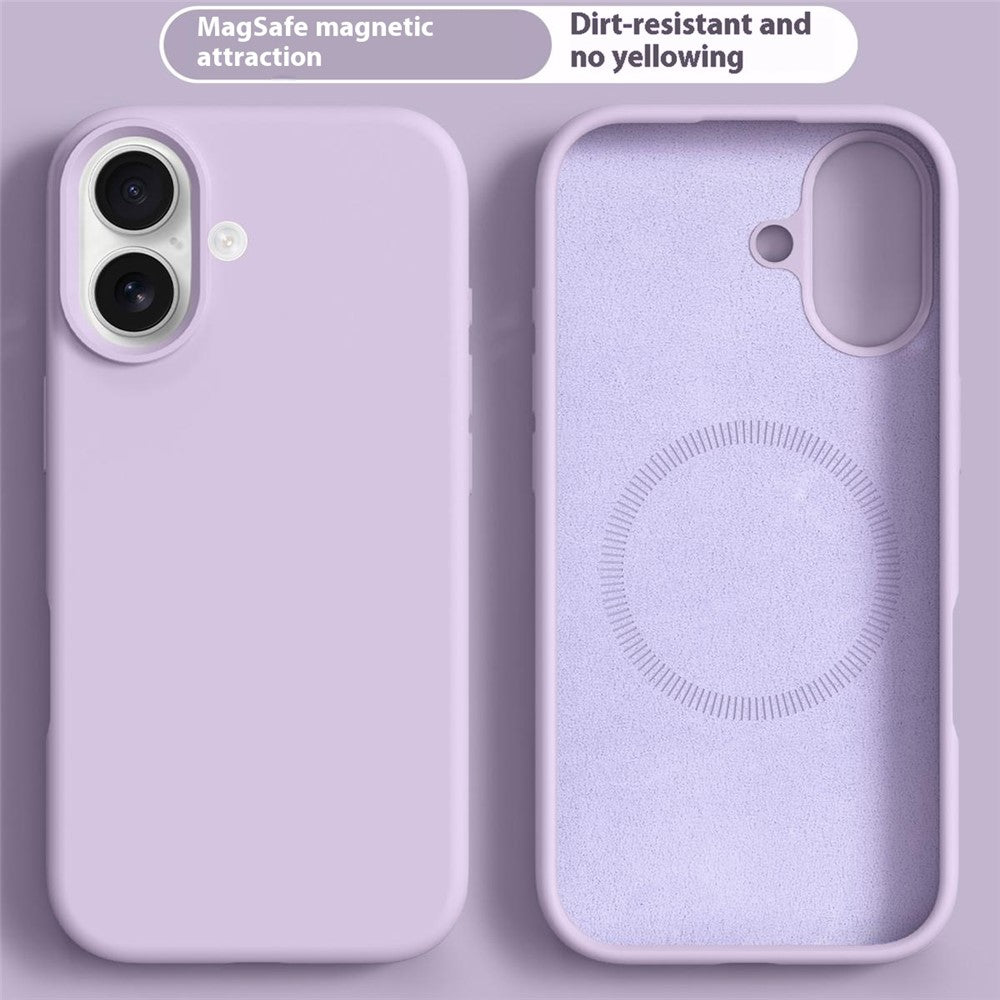 For iPhone 16 Case Compatible with MagSafe Liquid Silicone + PC Phone Cover