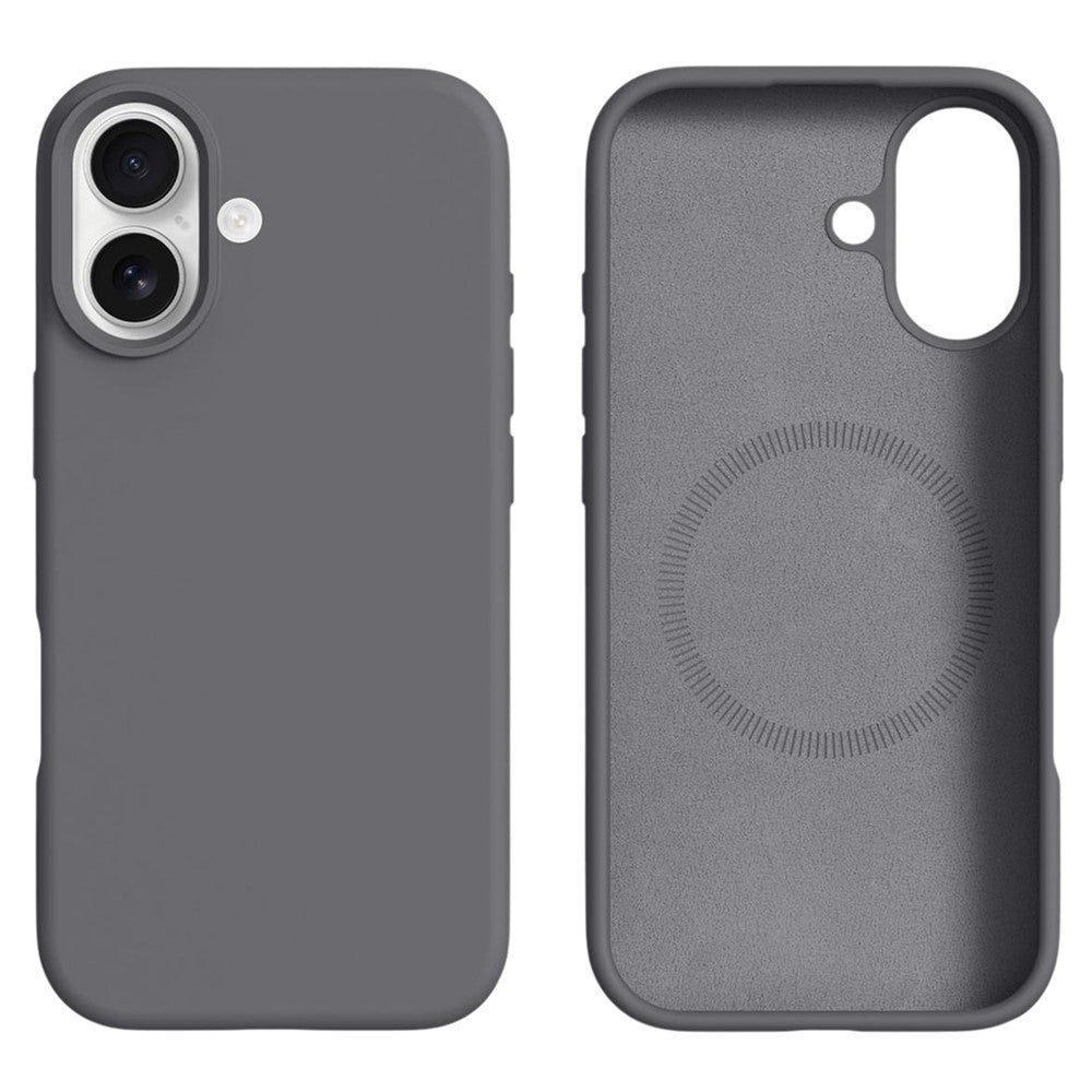 For iPhone 16 Case Compatible with MagSafe Liquid Silicone + PC Phone Cover